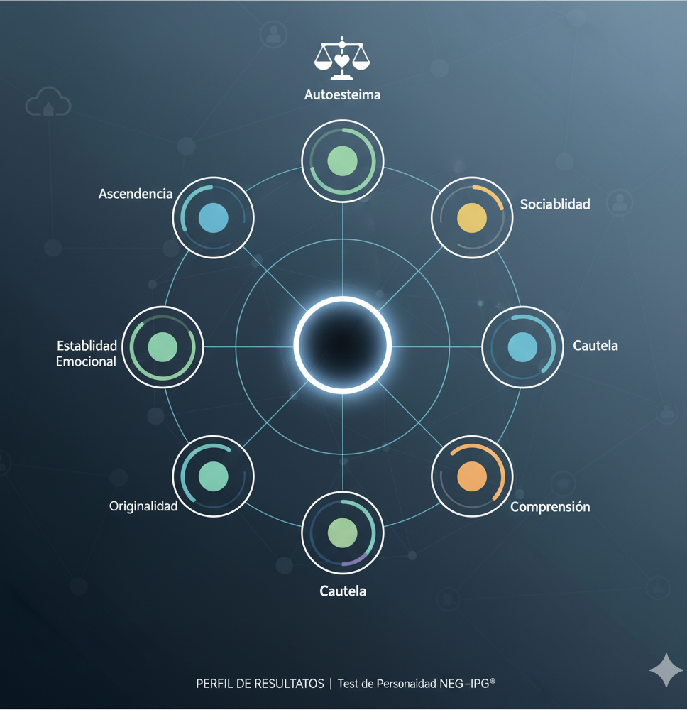 ejemplo de perfil de resultados del test de personalidad PPG-IPG