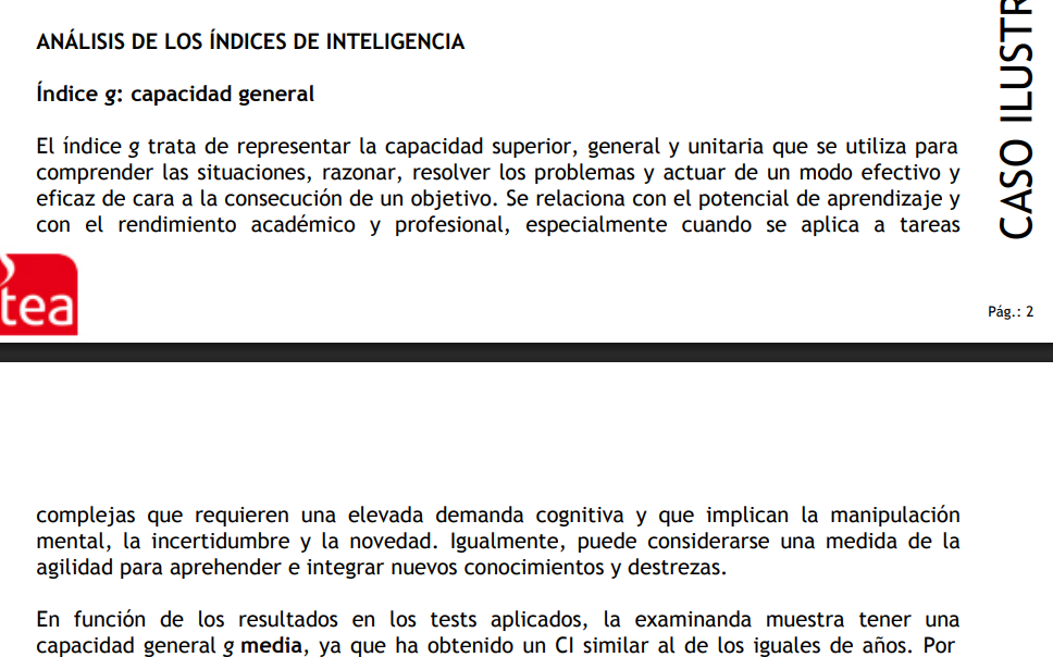 Ejemplo de informe psicológico detallado BAT-7 con interpretación de resultados y firma de psicóloga colegiada
