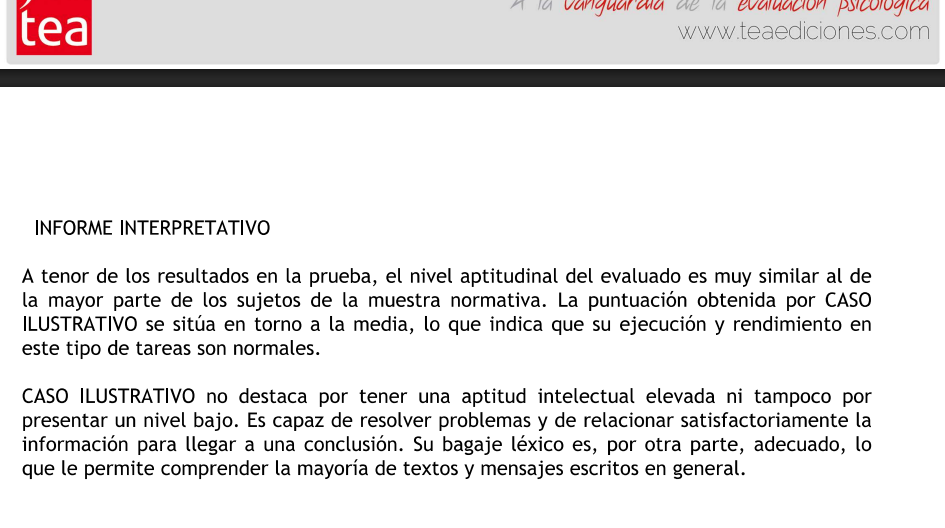 Ejemplo de informe psicológico detallado OTIS Sencillo con interpretación de resultados y firma de psicóloga colegiada